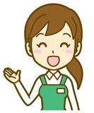 店舗内でのレジスタッフ