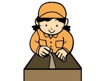 流れてきた商品の破れや印字ミスの目視検査・袋詰め・梱包