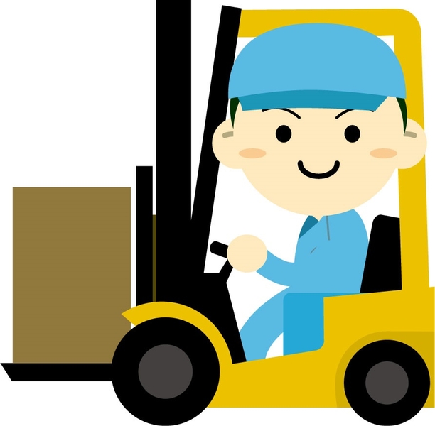 ダンボール製造工場のカウンターフォークリフト作業