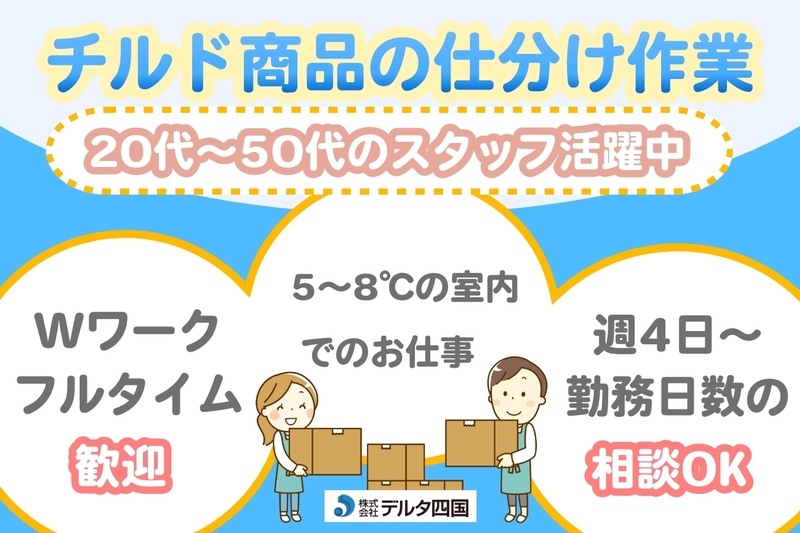 スーパーの食品の仕分け作業