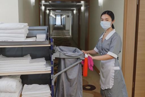 ホテルの清掃作業