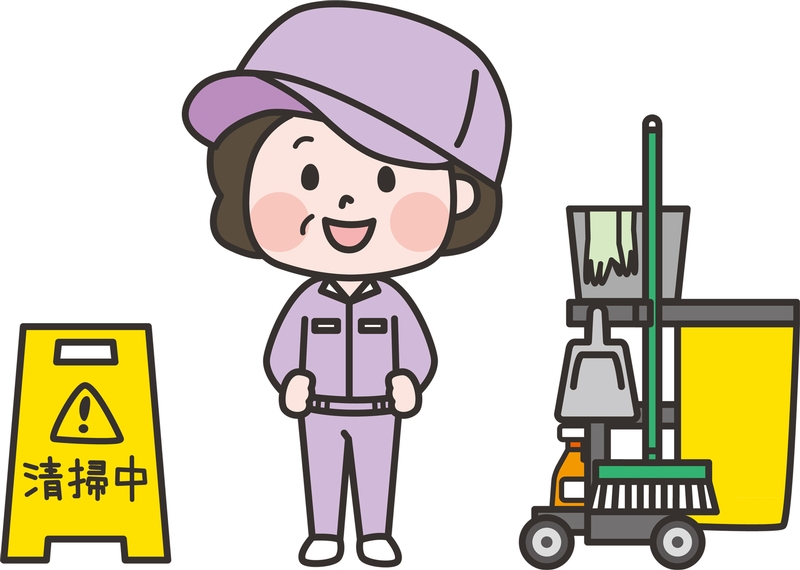 市民センターでの清掃スタッフ