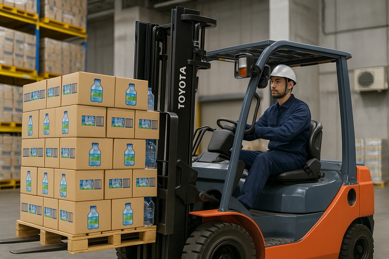 カウンターフォークを使って飲料水の運搬