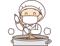 上福島小学校での調理補助