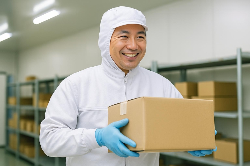 お肉製品の箱出し・棚入れ作業