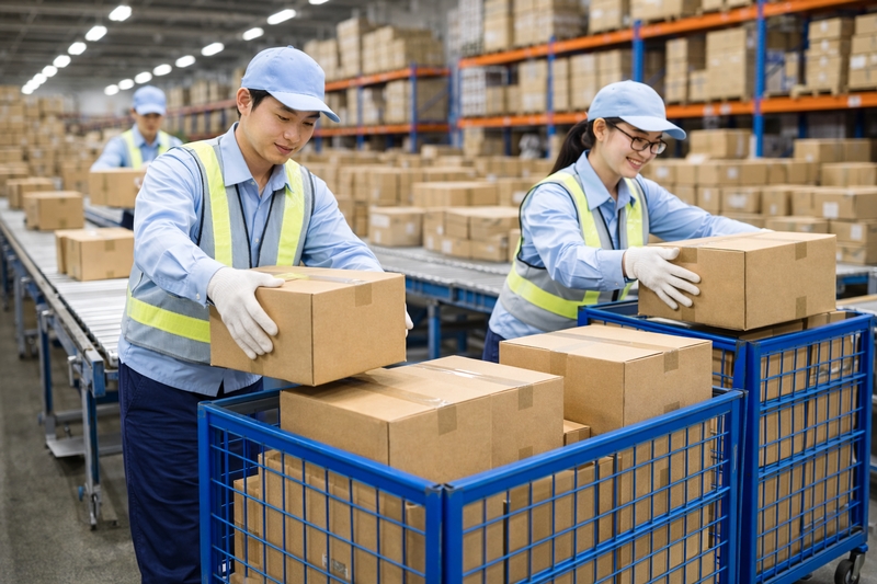 薬局の商品の仕分け