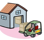 フォークリフトで清涼飲料水原材料の受入れ・出荷準備・運搬