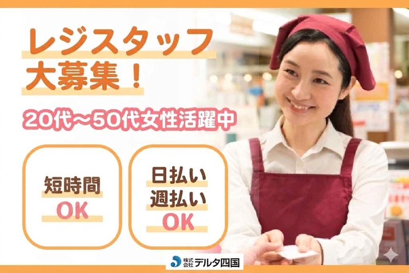 スーパーでのレジ業務