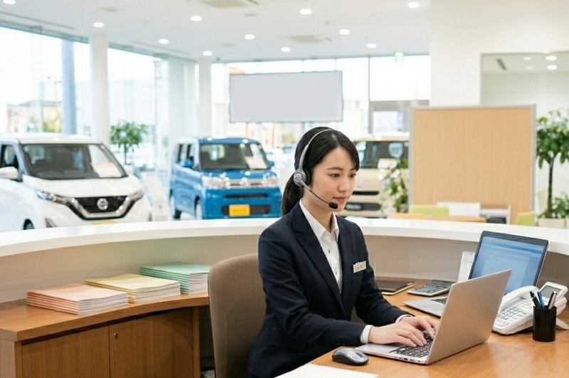 国産車ディーラーの受付事務