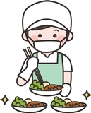総合病院での食材カットや料理の盛付