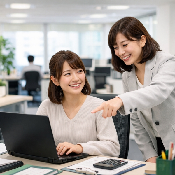 製造工場内での事務スタッフ