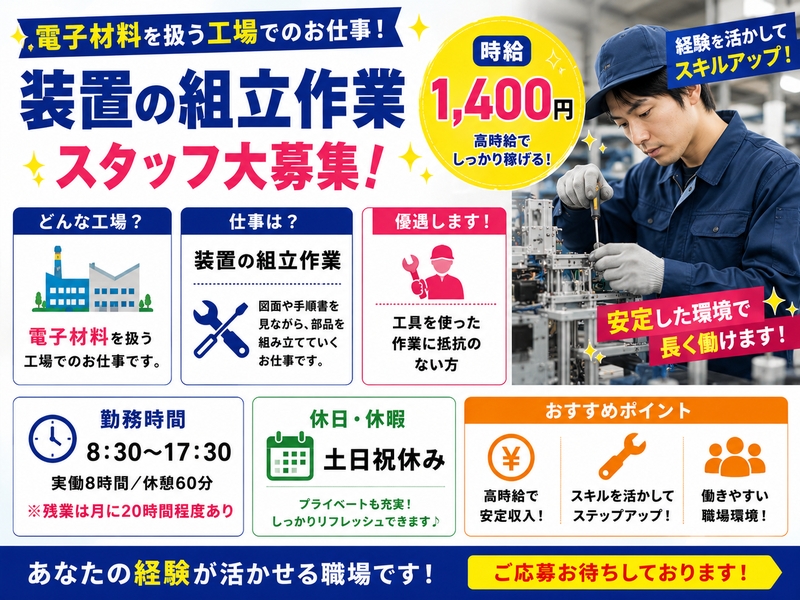 電子材料の組立作業