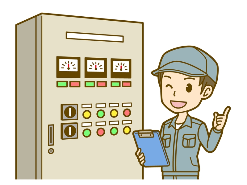 工場で機械オペレータースタッフ