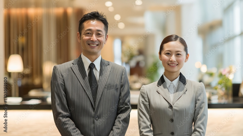 ホテルでのフロント受付