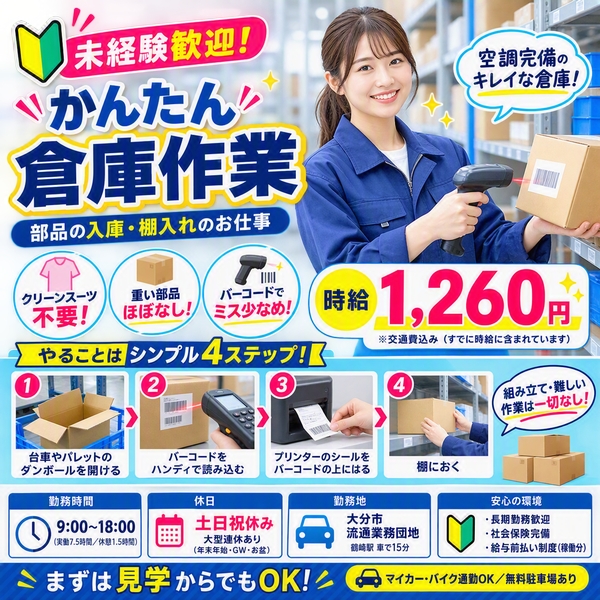 バーコードを端末で読み取り、シールを貼るお仕事